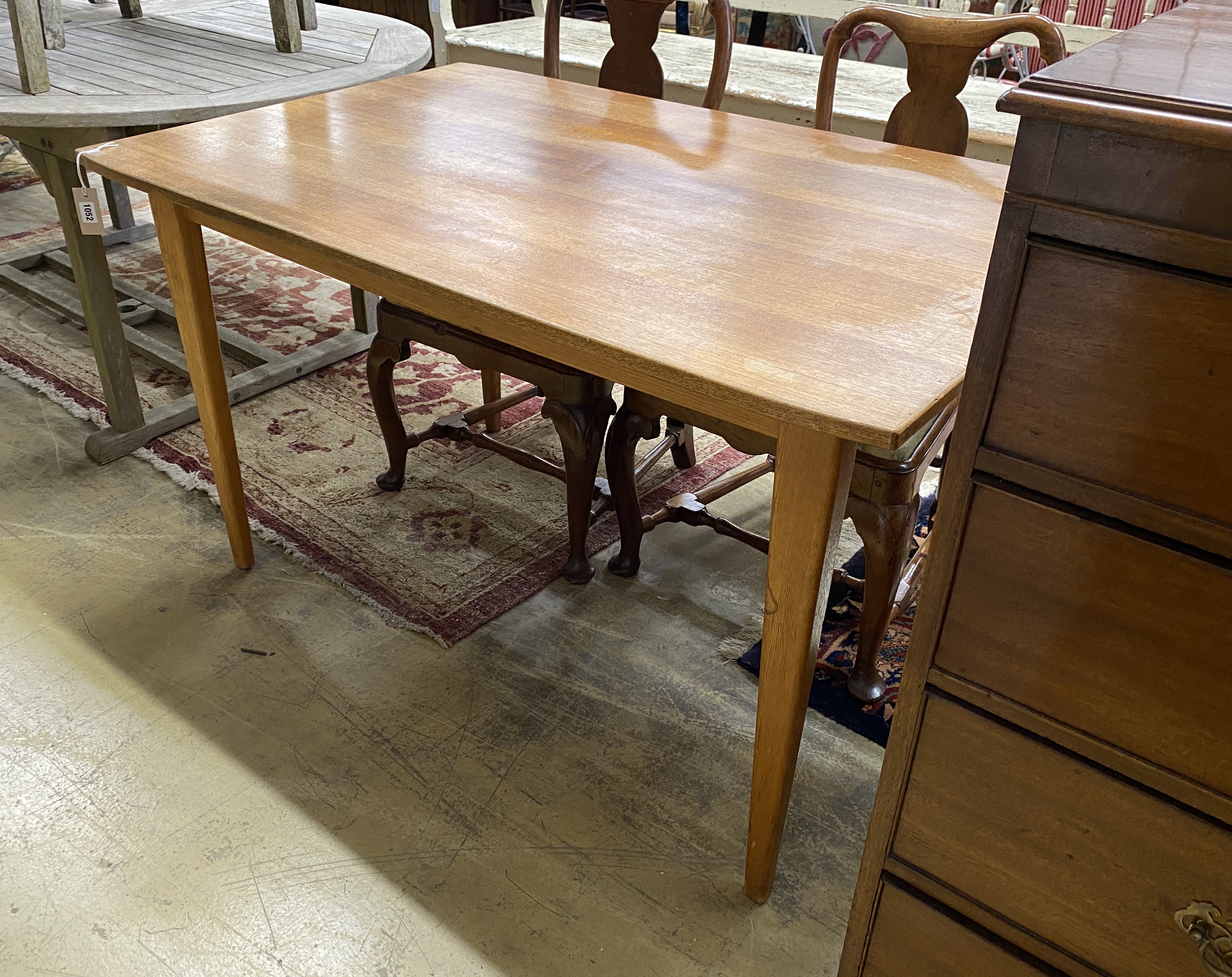 A mid century Gordon Russell, Broadway, rectangular teak dining table, length 130cm, width 82cm, height 75cm